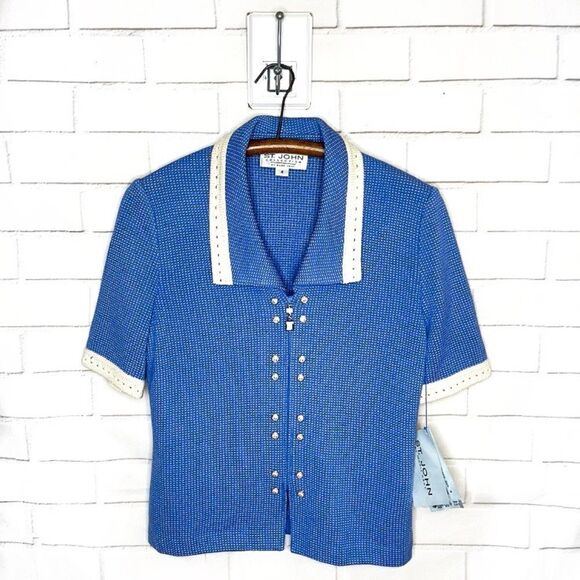 ST. JOHNS COLLECTION Blueberry Zip Up Blazer Top NWT - Picture 1 of 9